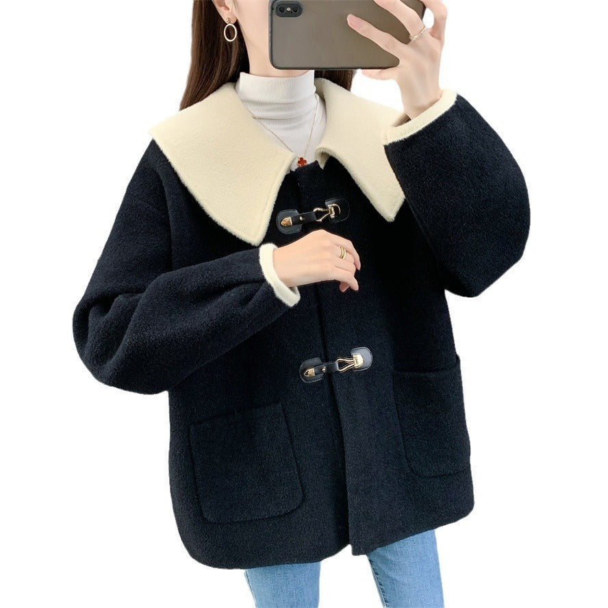 Woolen Coat For Women Thickened Sailor Collar