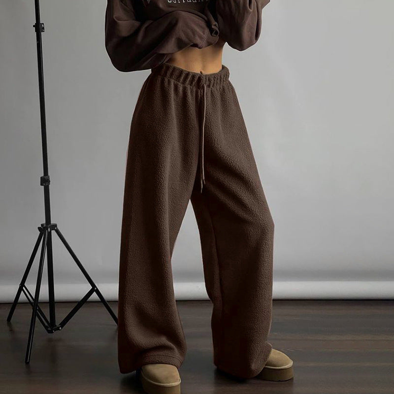 Autumn And Winter New Fluff Basic Casual Pants