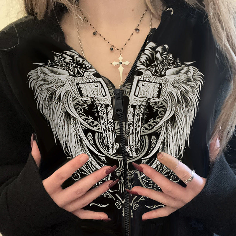 European And American Personalized Wings Printing Sweater